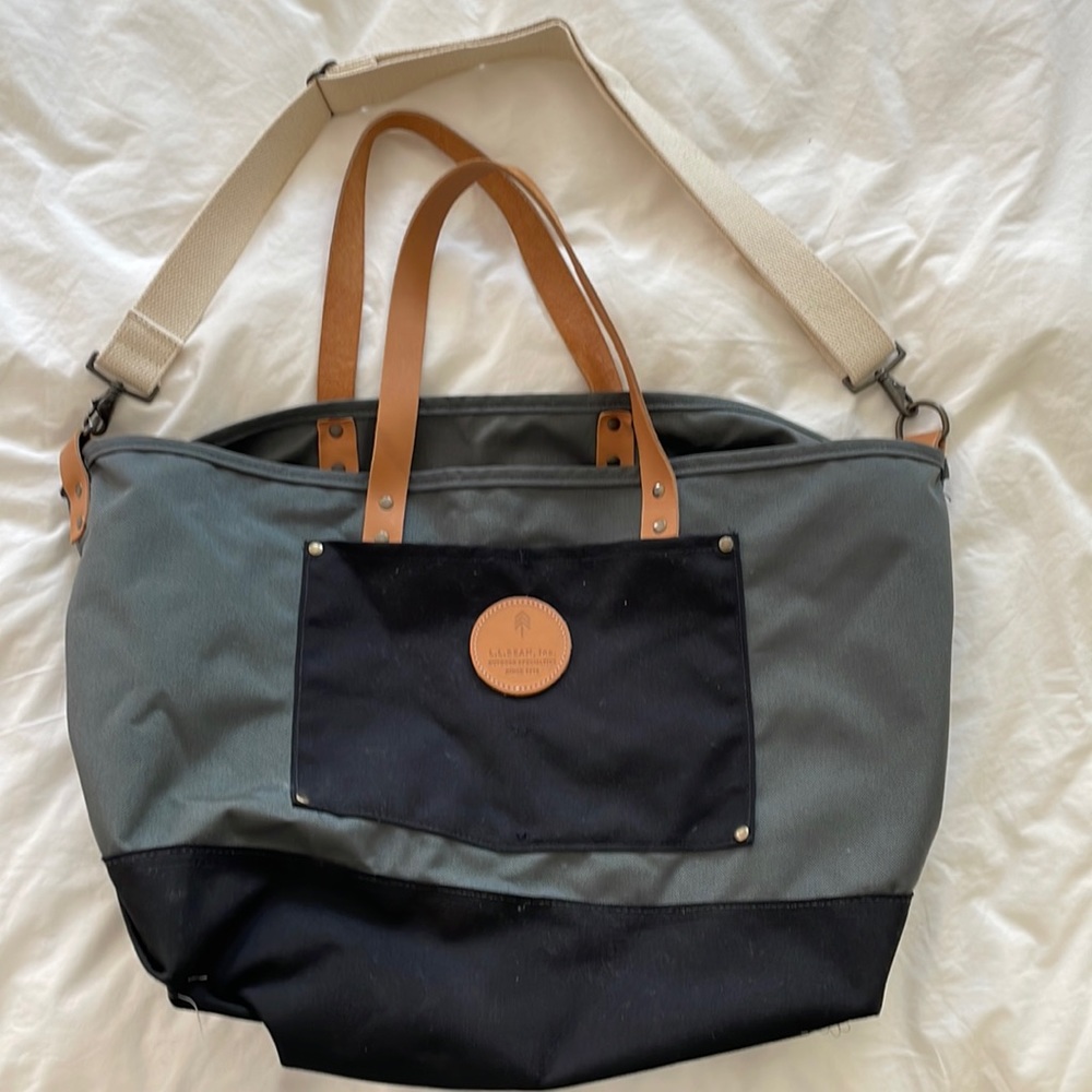L.L. Bean Tote Bag in Gray, Black & Tan